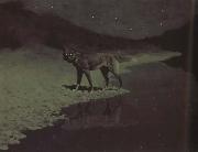 Frederic Remington Moonlight,Wolf (mk43) oil painting reproduction